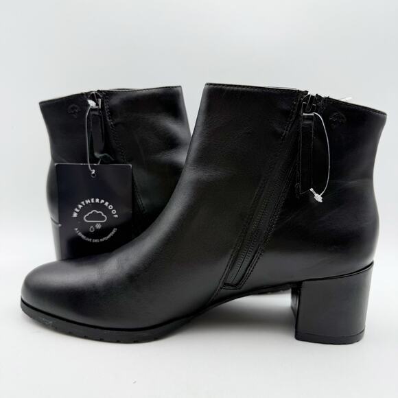 Naturalizer Womens Bay Bootie US 9 Wide EU 40 Black Leather Waterproof NWOB - Picture 9 of 13